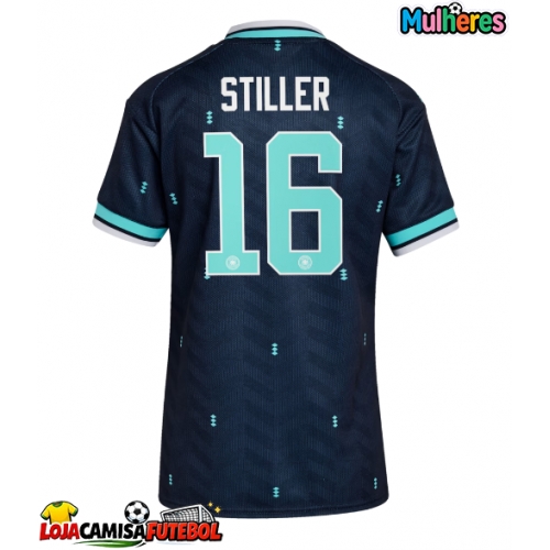 Camisa de Futebol Alemanha Angelo Stiller #16 Equipamento Secundário Mulheres Mundo 2026 Manga Curta